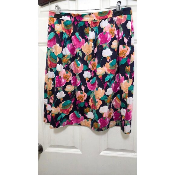 J.Crew Floral A-Line Festival Skirt Women's Size 4 Multicolor Cotton Blend Knee - Picture 2 of 7